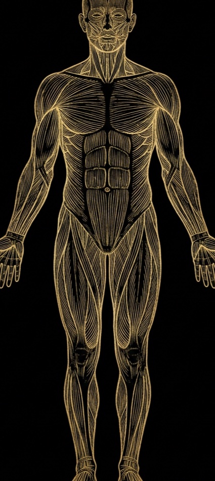 Anatomical body map, anterior view